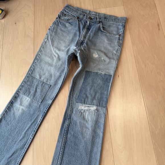 Vintage Levis 517 Jeans 29 Blue Orange Tab 80s Denim Made in USA Boot Cut 0217 - Picture 11 of 11